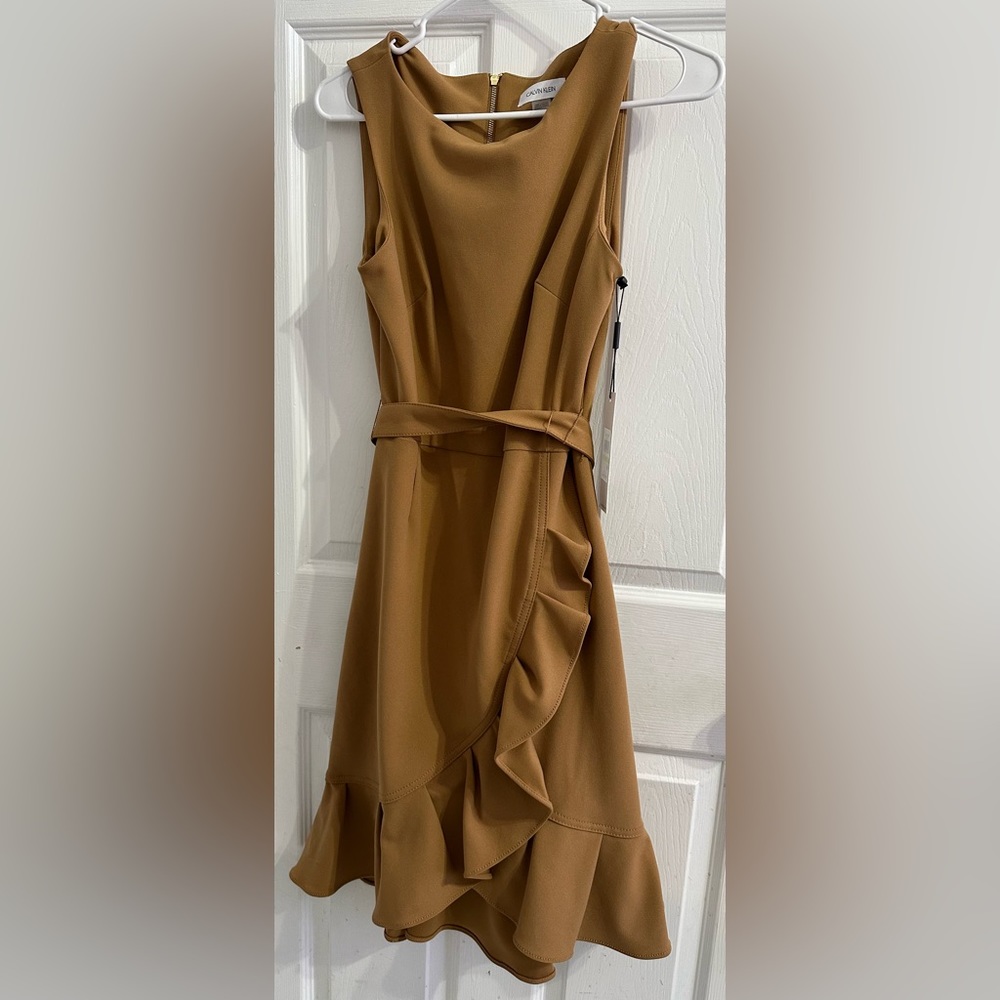Khaki Ruffled Dress